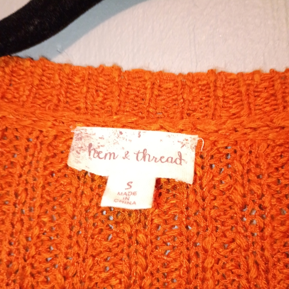 Hem & Thread Vibrant Knit Sweater in Orange